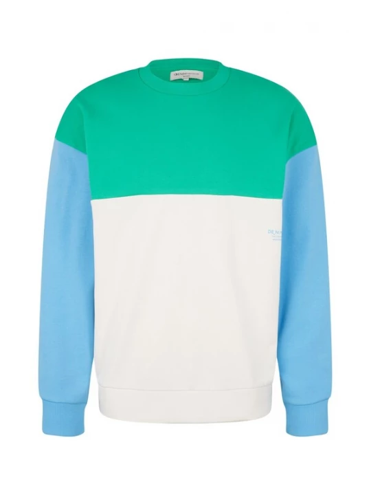 Foto van product TOM TAILOR DENIM Sweatshirt hemelsblauw / jade groen / natuurwit