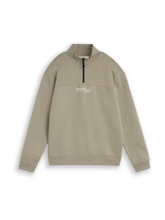 Foto van product TOM TAILOR DENIM Sweatshirt kaki / offwhite
