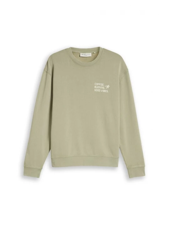 Foto van product TOM TAILOR DENIM Sweatshirt kaki / wit