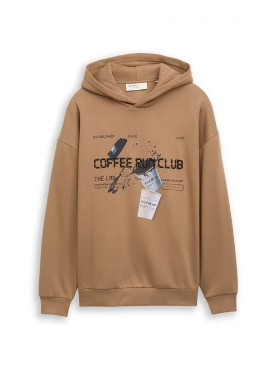 Foto van product TOM TAILOR DENIM Sweatshirt ombergrijs / lichtgrijs / zwart / wit