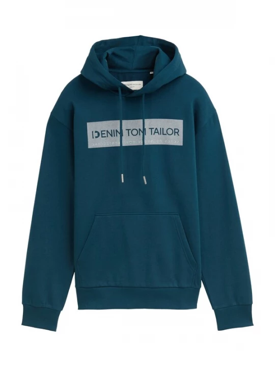 Foto van product TOM TAILOR DENIM Sweatshirt petrol / wit