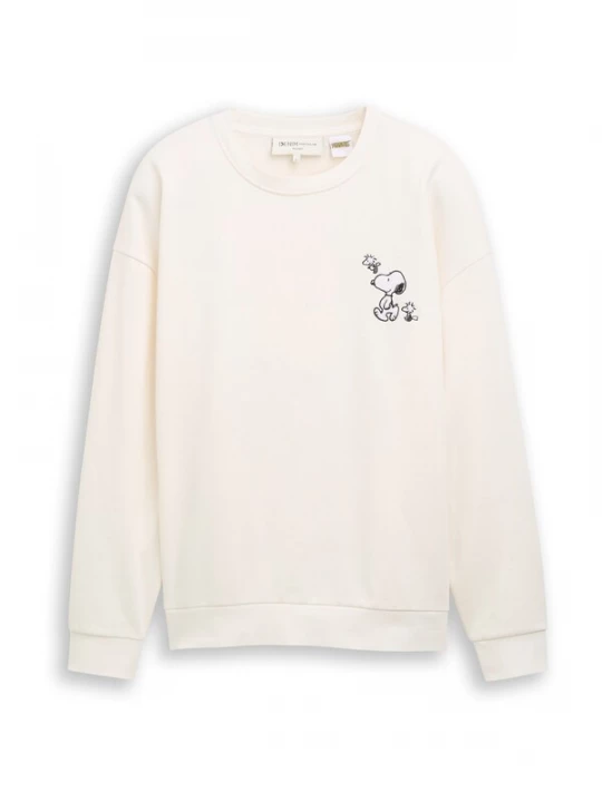 Foto van product TOM TAILOR DENIM Sweatshirt rood / zwart / wit