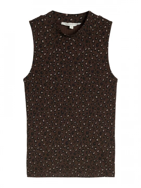 Foto van product TOM TAILOR DENIM Top chocoladebruin / mokka / zwart
