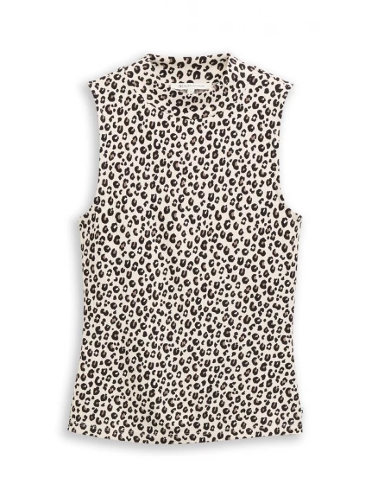 Foto van product TOM TAILOR DENIM Top lichtbeige / brokaat / donkerbruin