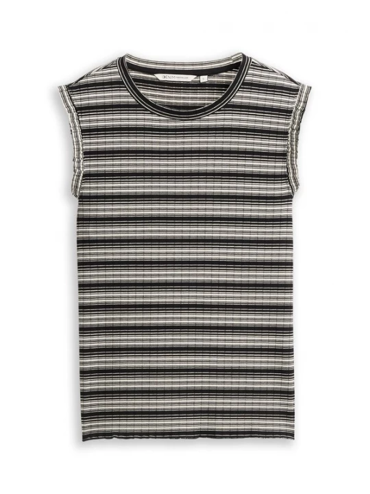 Foto van product TOM TAILOR DENIM Top zwart / wit