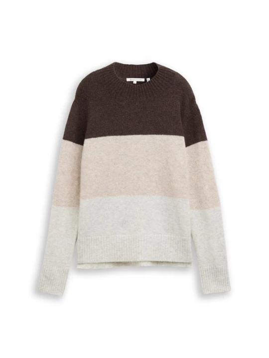 Foto van product TOM TAILOR DENIM Trui beige / bruin / wit
