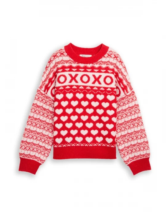 Foto van product TOM TAILOR DENIM Trui rood / natuurwit