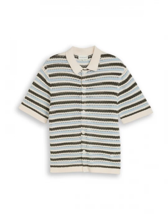 Foto van product TOM TAILOR Gebreid vest lichtbeige / lichtblauw / olijfgroen