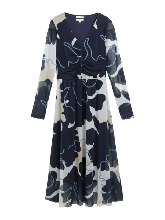 Foto van product TOM TAILOR Jurk camel / ecru / navy / royal blue / koningsblauw