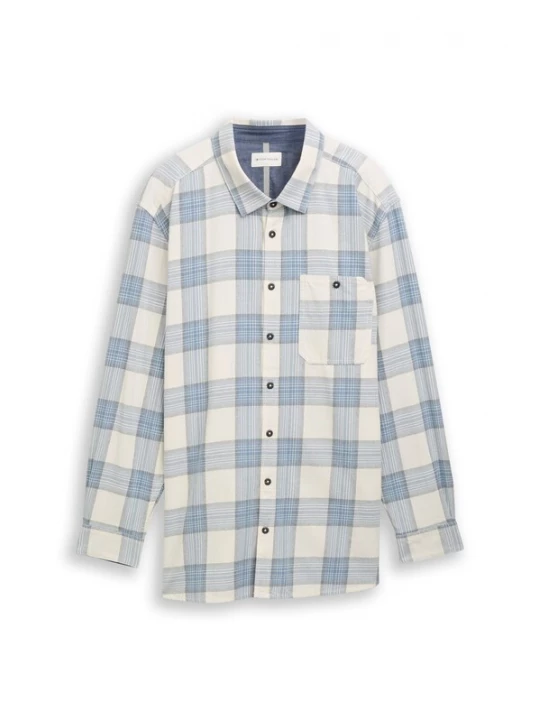 Foto van product TOM TAILOR Men + Overhemd hemelsblauw / lichtblauw / grijs / offwhite