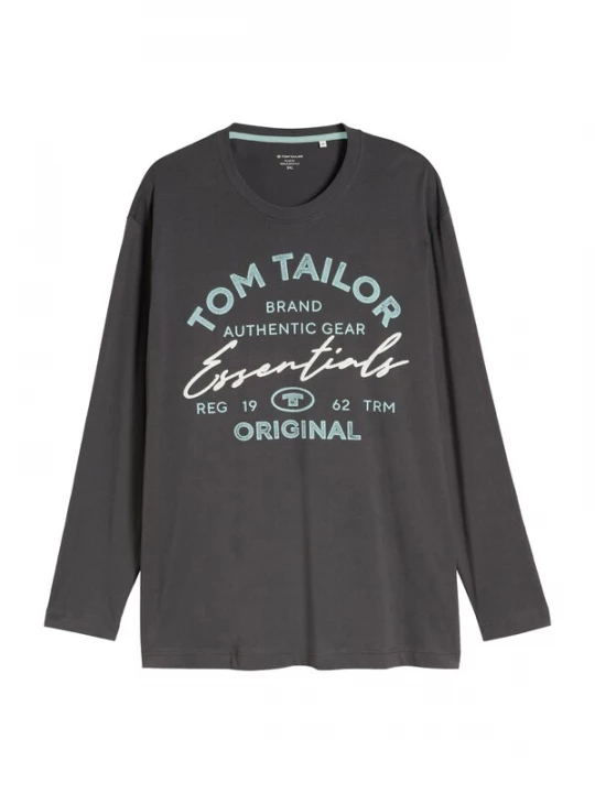 Foto van product TOM TAILOR Men + Shirt donkergrijs / mintgroen / wit