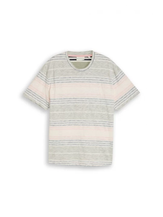 Foto van product TOM TAILOR Men + Shirt lichtgrijs / rosé / wit