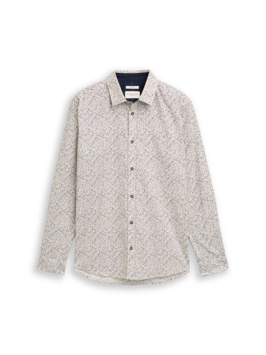 Foto van product TOM TAILOR Overhemd blauw / oranjerood / zwart / offwhite