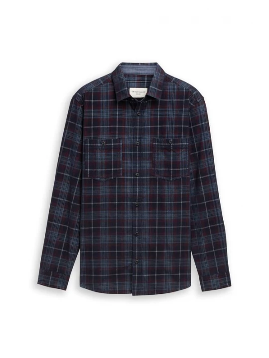 Foto van product TOM TAILOR Overhemd donkerblauw / donkerrood / zwart