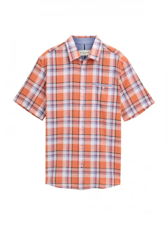 Foto van product TOM TAILOR Overhemd marine / oranje / zwart / wit
