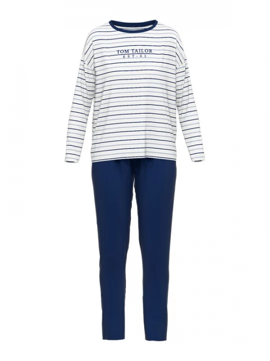 Foto van product TOM TAILOR Pyjama 'Zaria' navy / saffier / wit