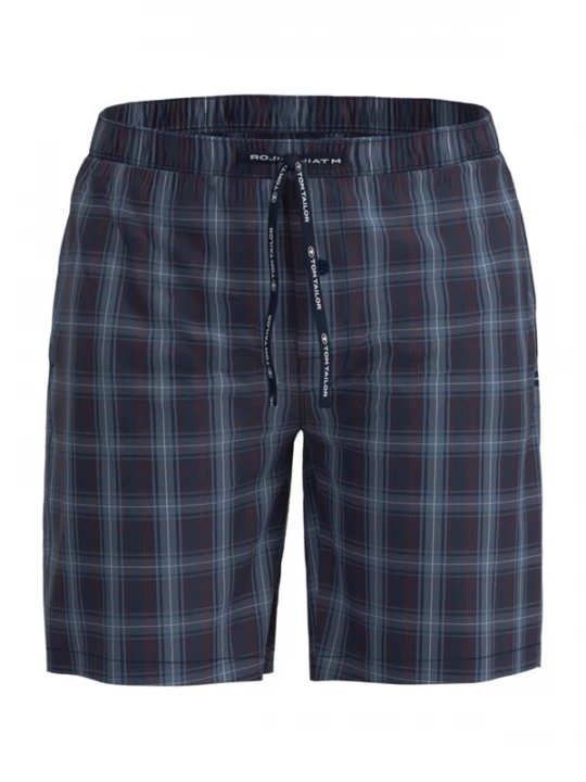 Foto van product TOM TAILOR Pyjamabroek 'Bermuda' blauw / navy / donkerrood