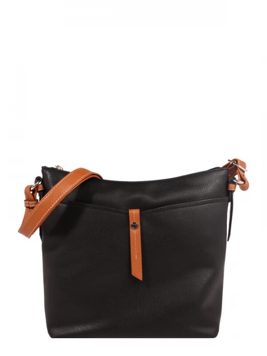 Foto van product TOM TAILOR Schoudertas 'Novara' karamel / zwart