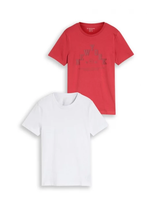 Foto van product TOM TAILOR Shirt aardetinten / rood / wit