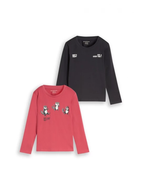Foto van product TOM TAILOR Shirt antraciet / cranberry / wit