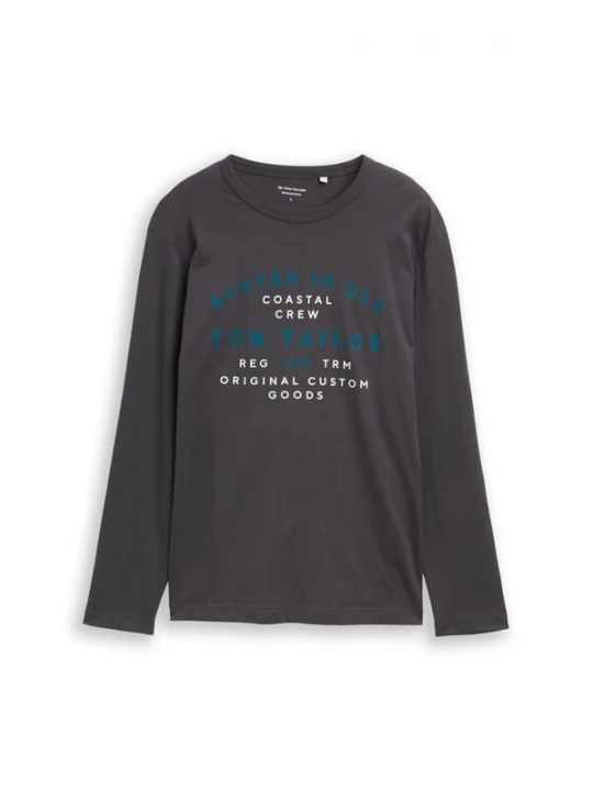 Foto van product TOM TAILOR Shirt antraciet / petrol / wit