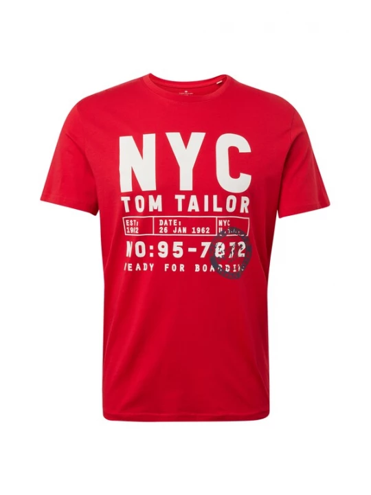 Foto van product TOM TAILOR Shirt antraciet / rood / wit
