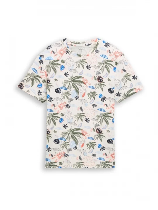 Foto van product TOM TAILOR Shirt azuur / olijfgroen / knalrood / offwhite