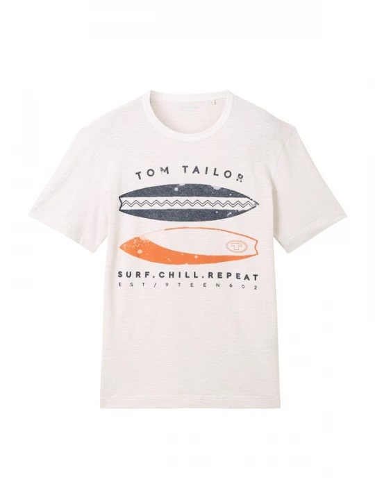 Foto van product TOM TAILOR Shirt beige / navy / donkeroranje / wolwit