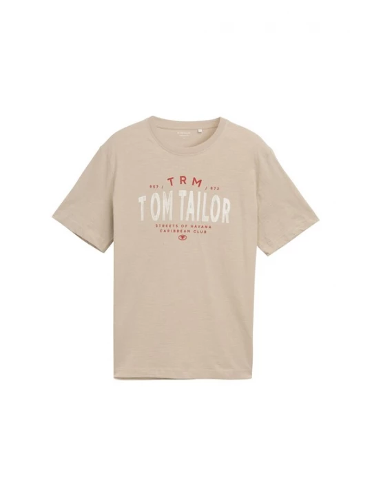 Foto van product TOM TAILOR Shirt beige / rood / wit