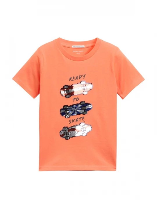 Foto van product TOM TAILOR Shirt blauw / donkeroranje / rood / wit