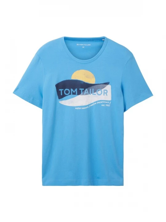 Foto van product TOM TAILOR Shirt blauw / hemelsblauw / lichtgeel / wit