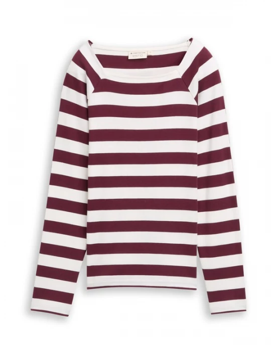 Foto van product TOM TAILOR Shirt bordeaux / wit