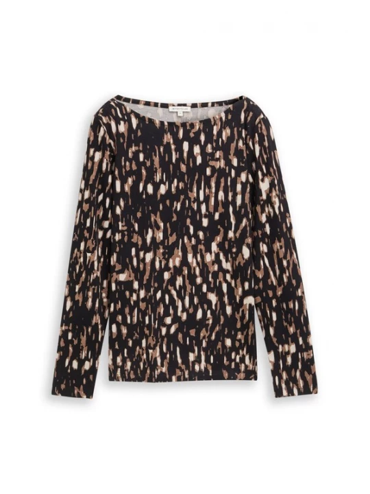 Foto van product TOM TAILOR Shirt bruin / zwart / wit