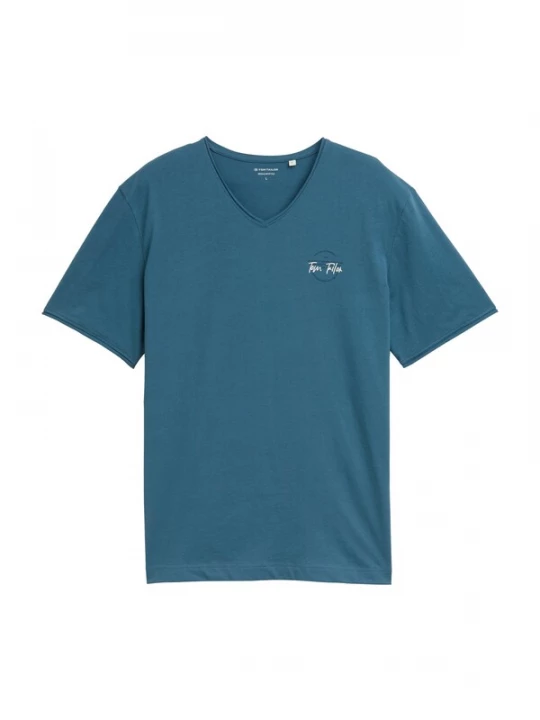 Foto van product TOM TAILOR Shirt cyaan blauw / donkerblauw / wit