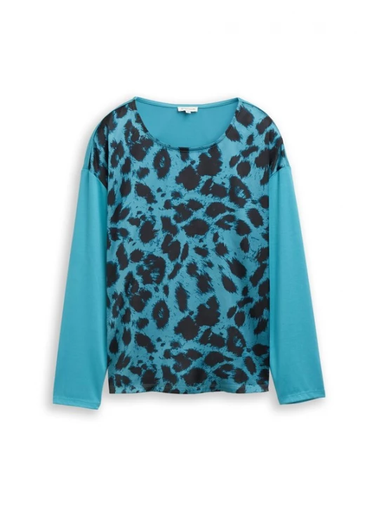 Foto van product TOM TAILOR Shirt cyaan blauw / zwart