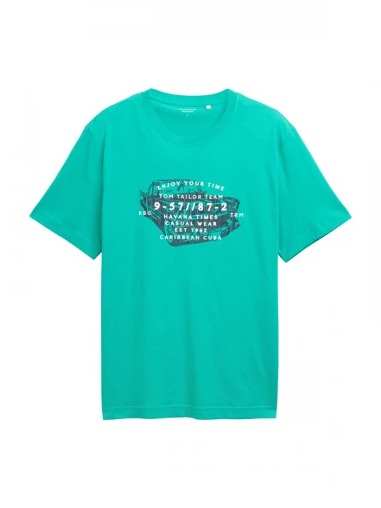 Foto van product TOM TAILOR Shirt donkerblauw / bruin / groen / wit