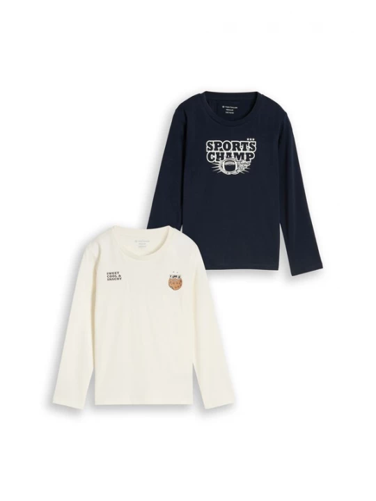 Foto van product TOM TAILOR Shirt donkerblauw / bruin / zwart / wit