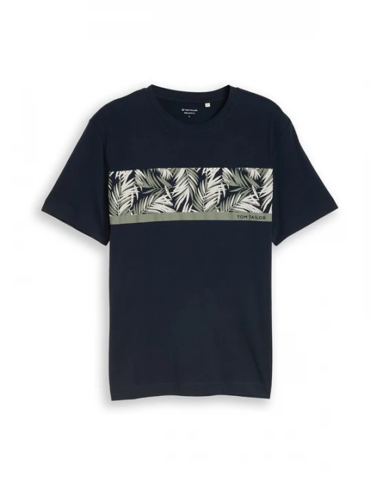 Foto van product TOM TAILOR Shirt donkerblauw / kaki / wit