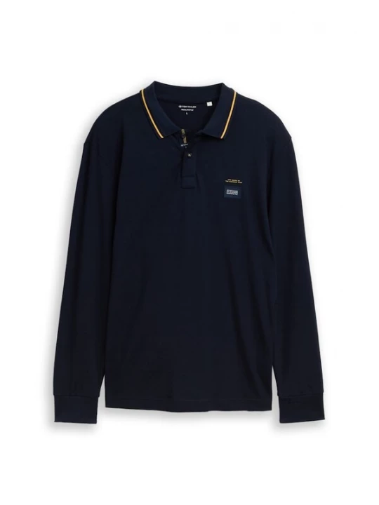 Foto van product TOM TAILOR Shirt donkerblauw / lichtoranje / wit