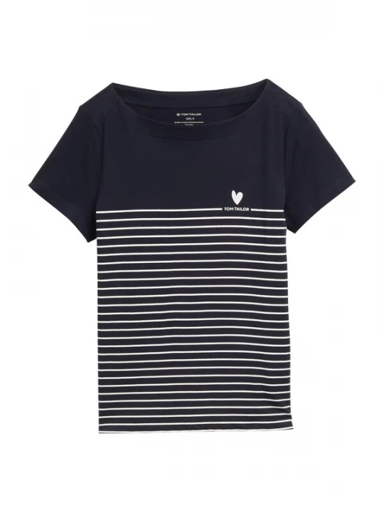 Foto van product TOM TAILOR Shirt donkerblauw / wit