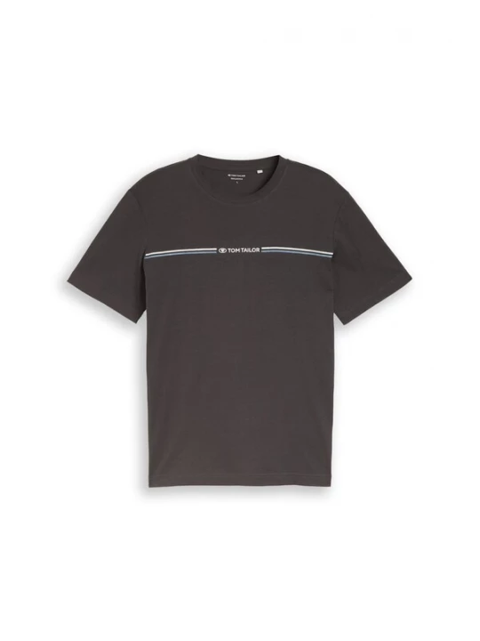 Foto van product TOM TAILOR Shirt donkerbruin / wit