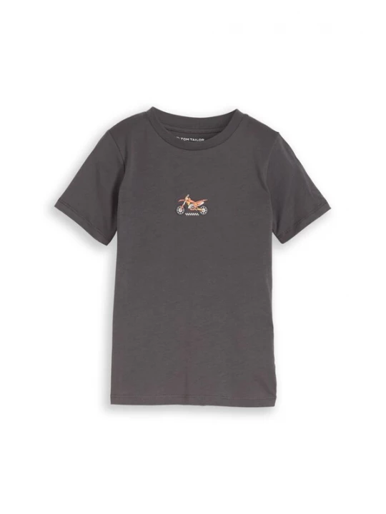 Foto van product TOM TAILOR Shirt donkergrijs / lichtoranje / wit