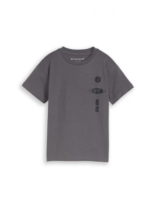 Foto van product TOM TAILOR Shirt donkergrijs / pasteloranje / zwart / offwhite