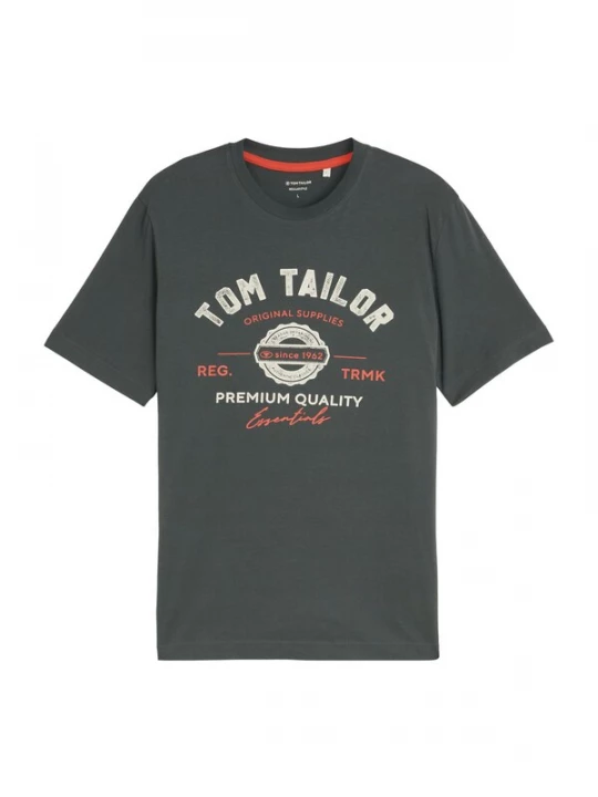 Foto van product TOM TAILOR Shirt donkergrijs / rood / wit