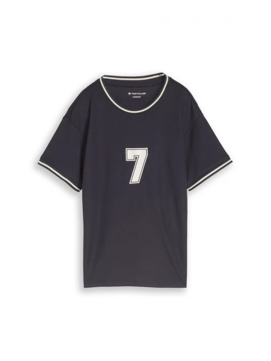 Foto van product TOM TAILOR Shirt donkergrijs / wit