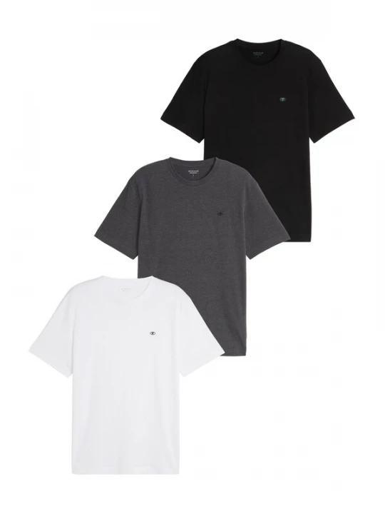 Foto van product TOM TAILOR Shirt donkergrijs / zwart / wit