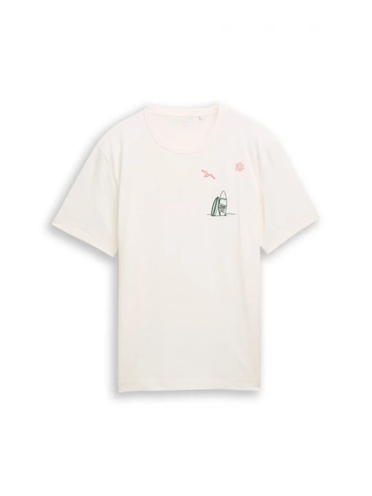 Foto van product TOM TAILOR Shirt donkergroen / oranje / offwhite