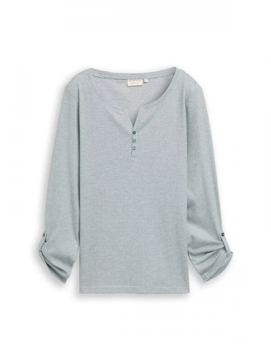 Foto van product TOM TAILOR Shirt donkergroen / wit