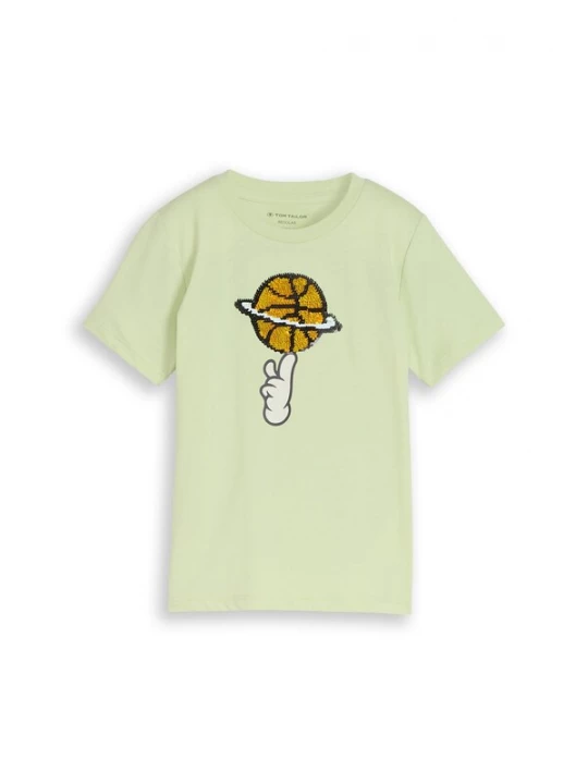 Foto van product TOM TAILOR Shirt goudgeel / lichtgroen / zwart / wit