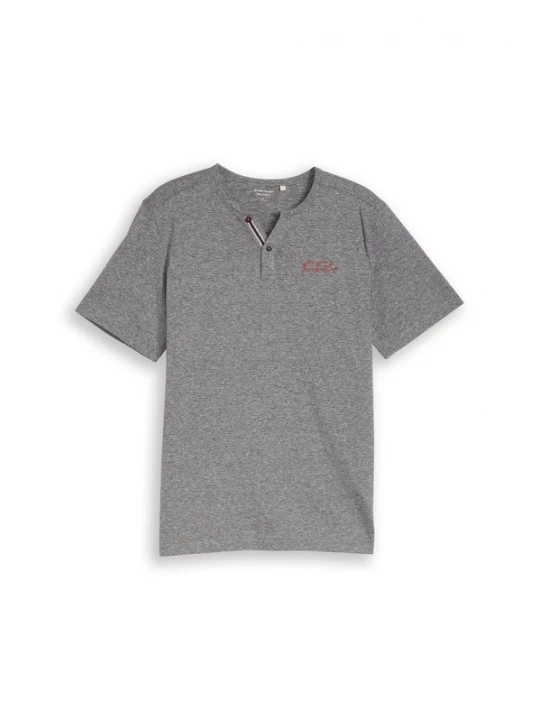 Foto van product TOM TAILOR Shirt grijs gemêleerd / lichtrood / wit